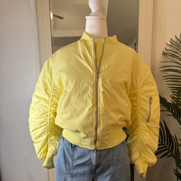 BDG Urban Outfitters Sunny Yellow Bomber Jacket - Picture 5 of 12
